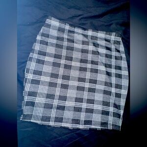 Plaid Black and White Skirt